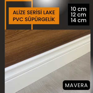 ALİZE SERİSİ SATEN BEYAZ PVC SÜPÜRGELİK PROFİLLERİ MAVERA