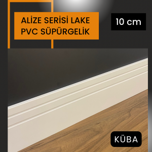 ALİZE SERİSİ SATEN BEYAZ PVC SÜPÜRGELİK PROFİLLERİ  HG SİYAH